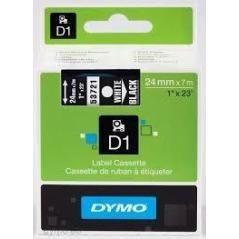 Dymo cinta de transferencia termica d1 53721. etiquetas estándar blanco sobre negro de 24mmx7m. poliester autoadhesiva. rotulado