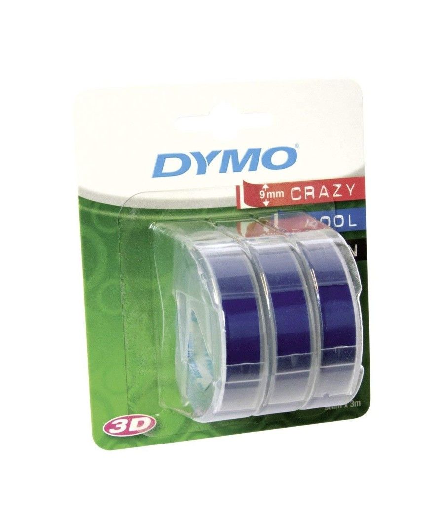 Dymo cinta tradicional 84774, 9mmx3m azul, blister 3 unidades
