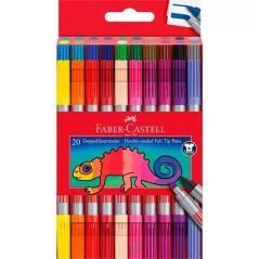 Faber castell estuche de 20 rotuladores dos puntas fina/gruesa c/surtidos