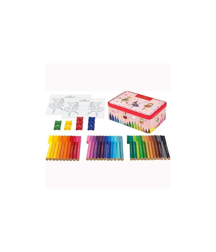 Faber castell 33 rotuladores connector bailarina + accesorios c/surtidos caja regalo metálica 45 piezas