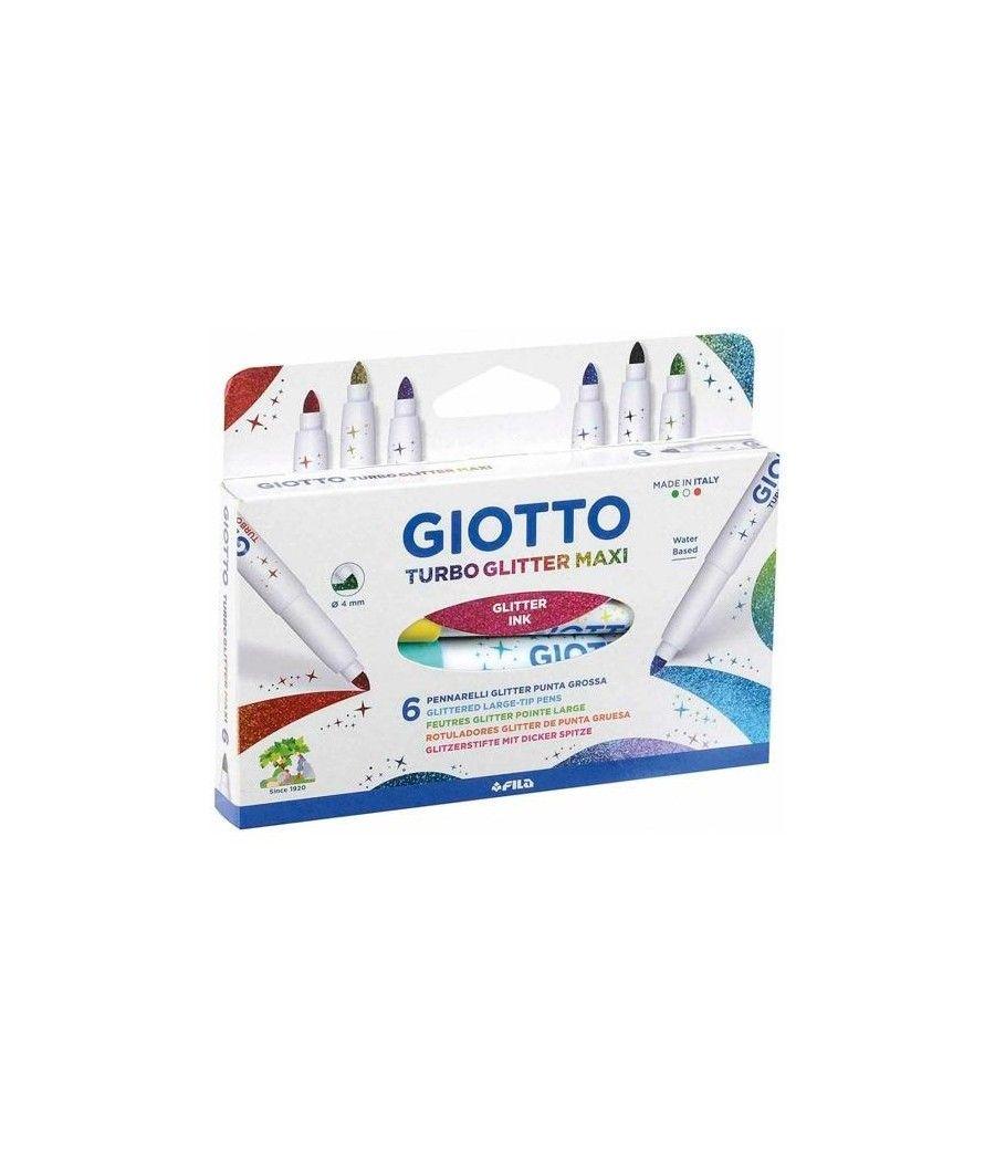 Giotto rotuladores turbo glitter maxi estuche 6u c/surtidos