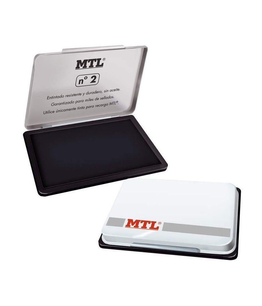 Mtl tampón metálico para sellado nº2 (122x84x14mm) con almohadilla entintada negro