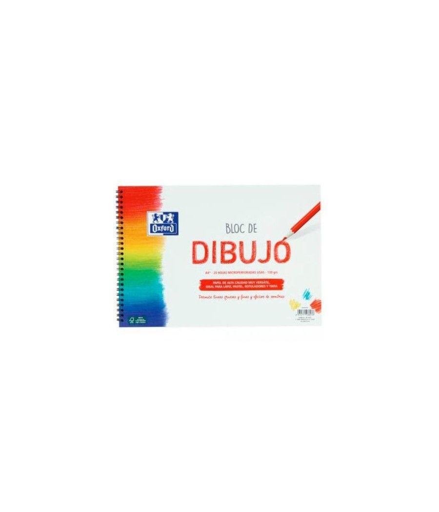 Oxford bloc dibujo escolar t/ blanda espiral 20h 130gr a4+ liso blanco