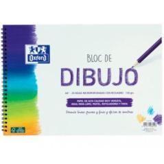 Oxford bloc dibujo escolar t/ blanda espiral 20h 130gr a4+ c/ recuadro liso blanco