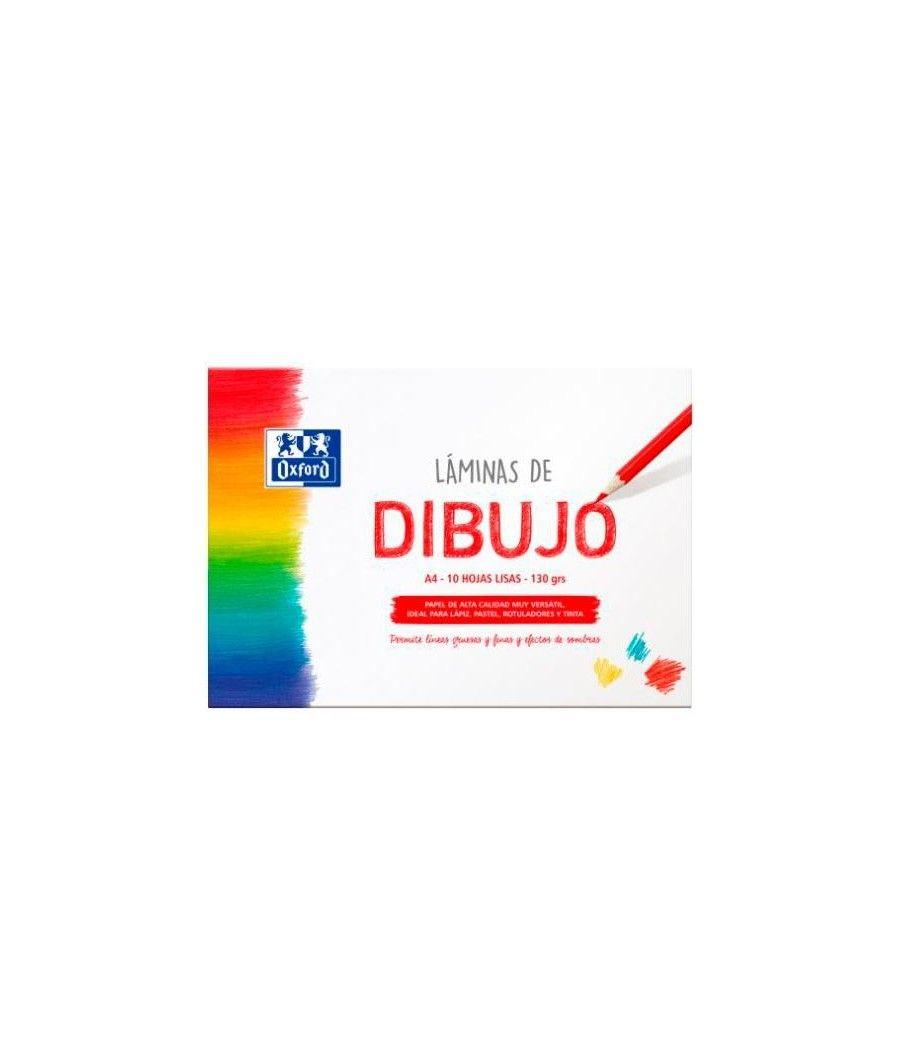 Oxford láminas para dibujo escolar pack 10 hojas 130gr a4 liso blanco