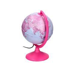 Globo terraqueo liderpapel con luz fisico y politico diametro 20 cm color rosa