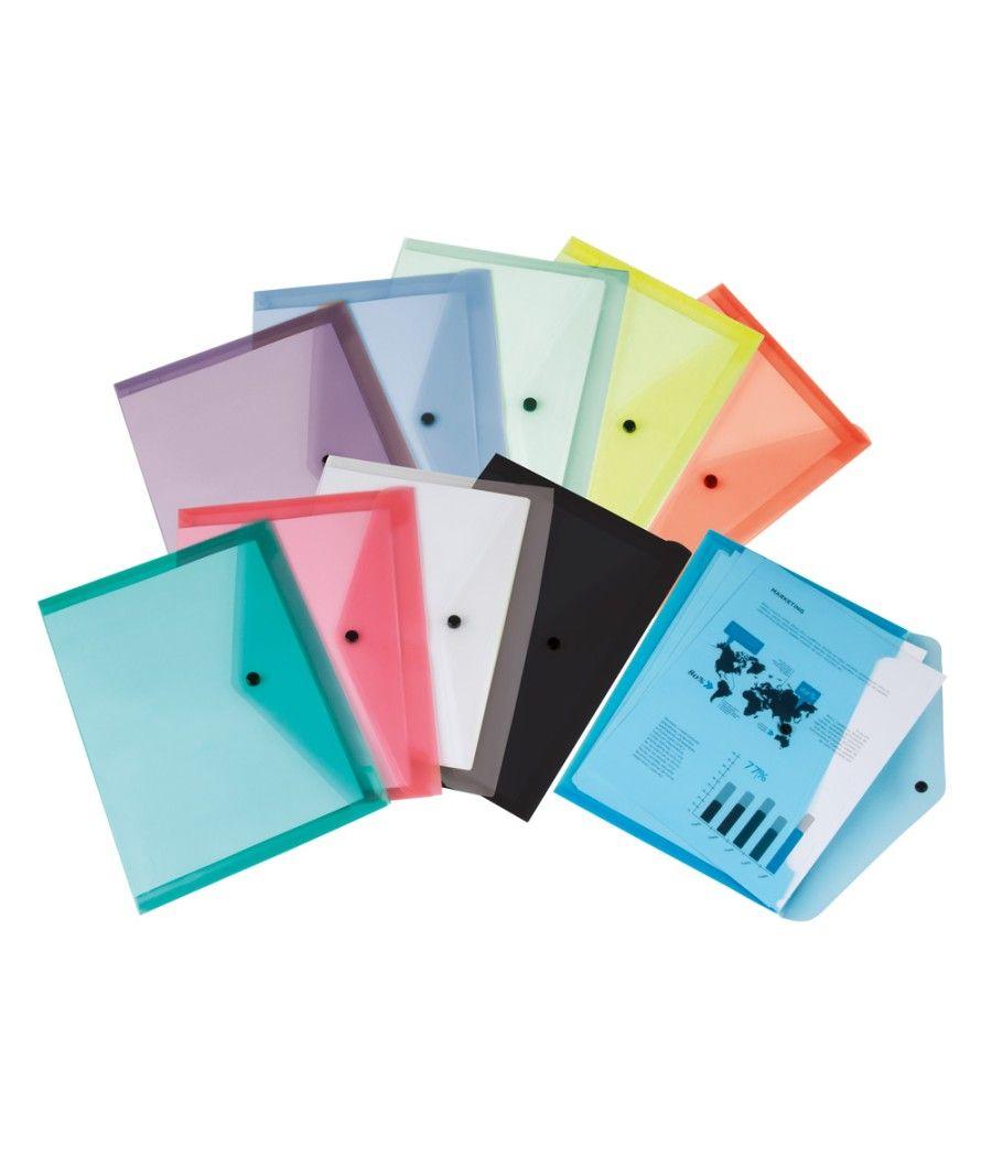 Carpeta liderpapel dossier broche transparente din a4 paquete de 12 unidades colores surtidos