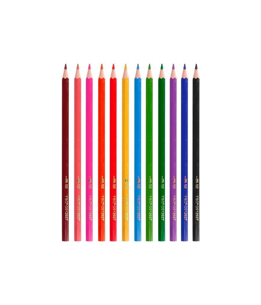 Lápices de colores liderpapel ecouse caja de 12 colores surtidos con certificado fsc