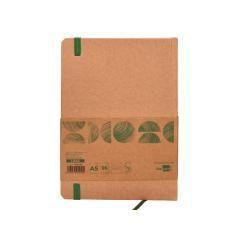 Libreta liderpapel ecouse 100% reciclada a5 96 hojas 70g/m2 horizontal con gomilla y marca paginas