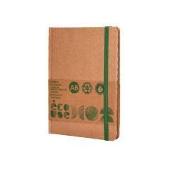 Libreta liderpapel ecouse 100% reciclada a5 96 hojas 70g/m2 horizontal con gomilla y marca paginas