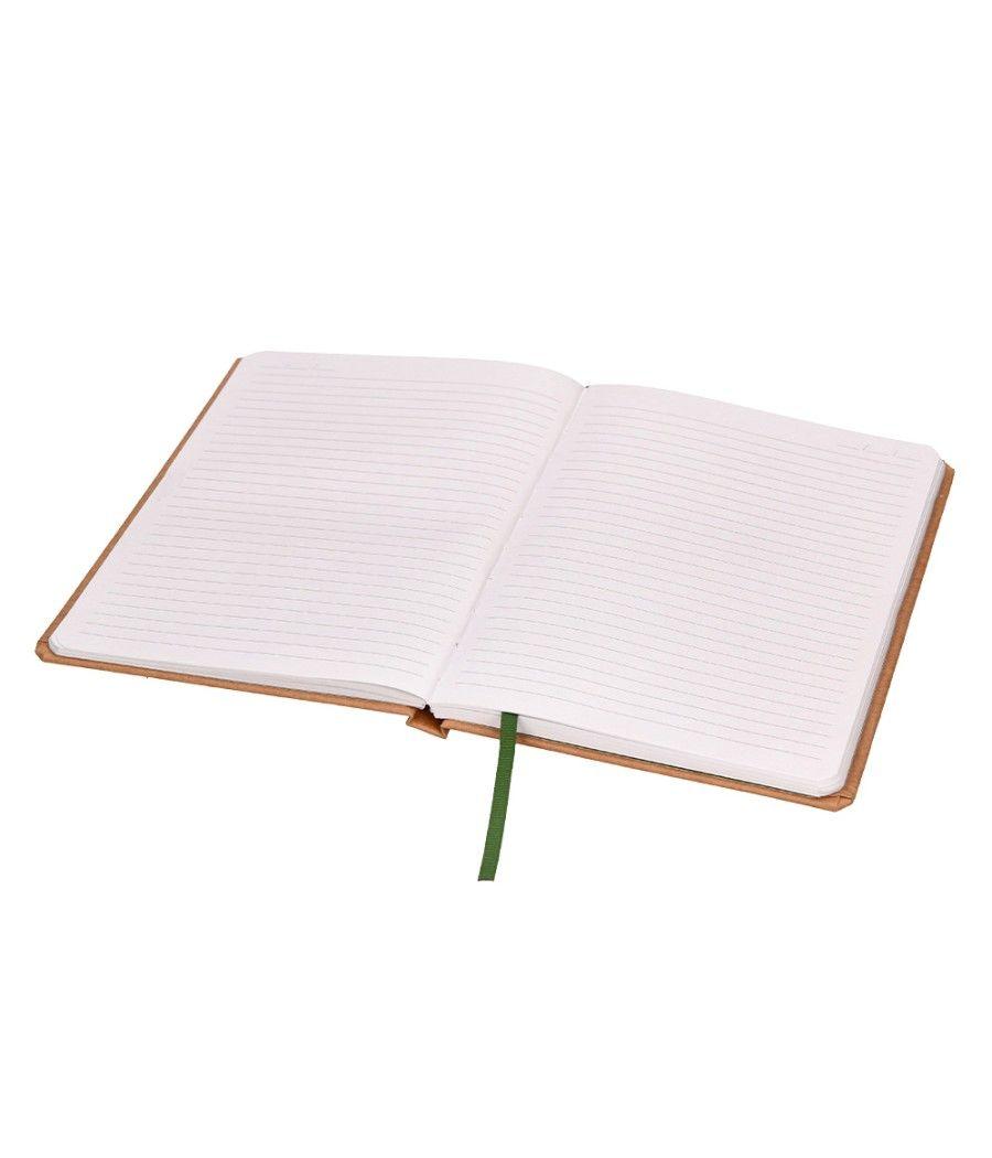 Libreta liderpapel ecouse 100% reciclada a5 96 hojas 70g/m2 horizontal con gomilla y marca paginas