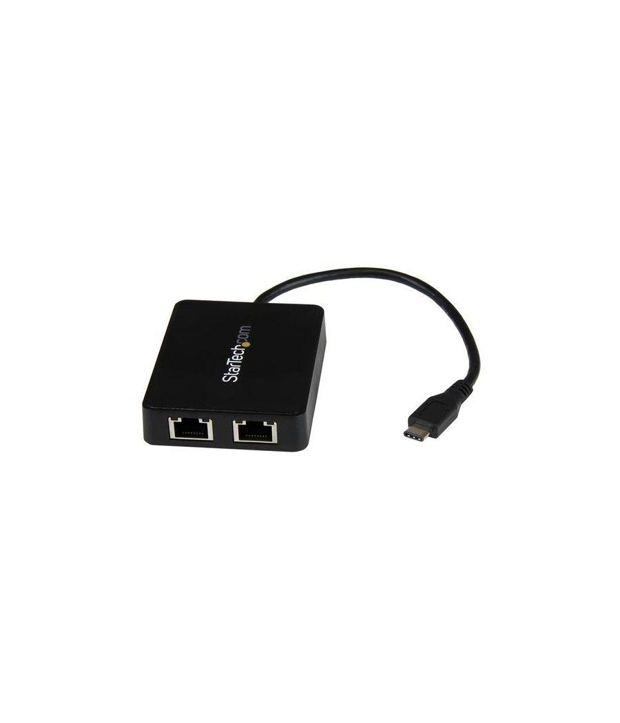 StarTech.com Adaptador de Red USB-C con Dos Puertos Ethernet Gigabit y Puerto Adicional USB (Type-A) - Imagen 1