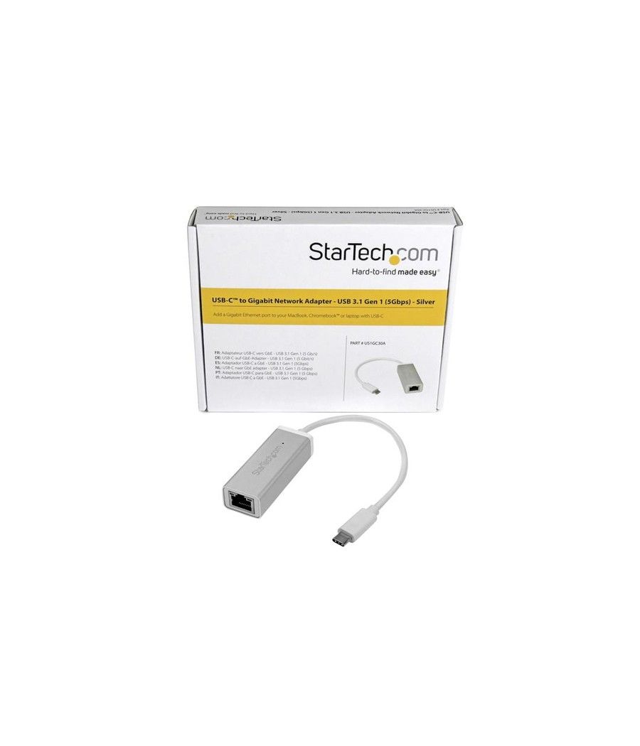 StarTech.com Adaptador de red USB-C a Gigabit - Plateado - Imagen 4