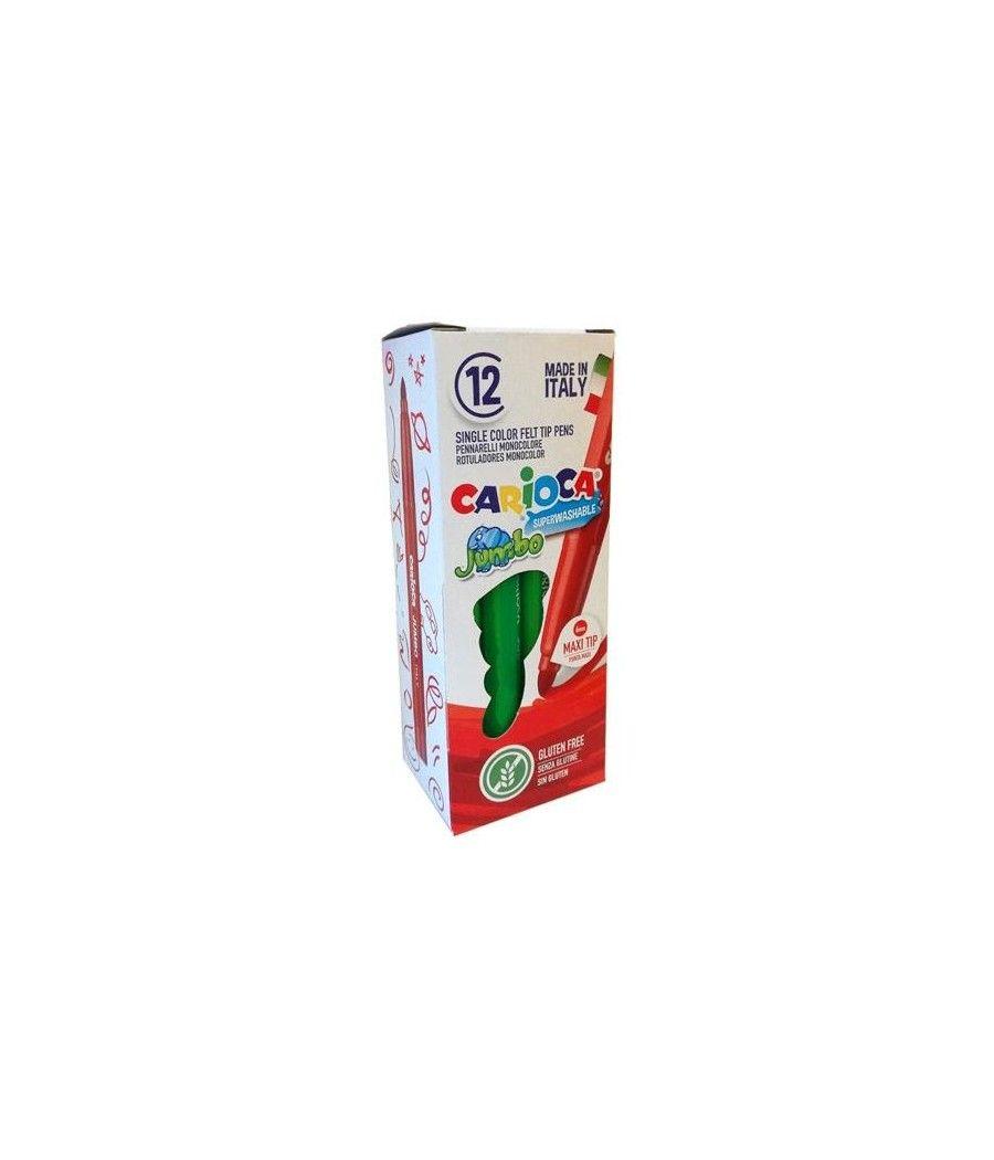 Carioca rotulador jumbo punta maxi verde - caja de 12