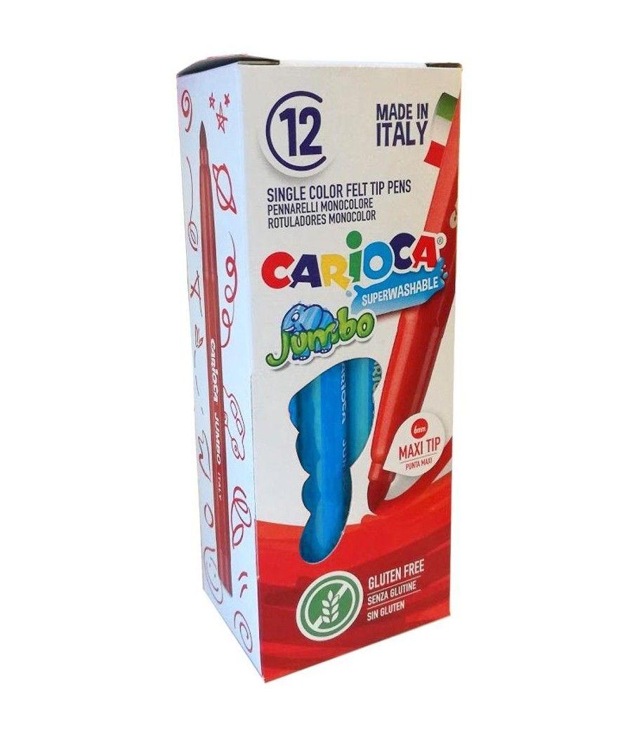 Carioca rotulador jumbo punta maxi azul claro - caja de 12