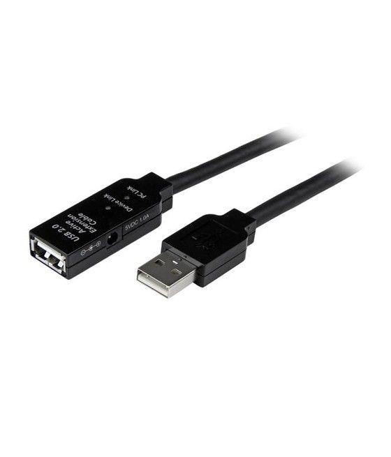 StarTech.com Cable 15m Extensión Alargador USB 2.0 Activo Amplificado - Macho a Hembra USB A - Negro - Imagen 1