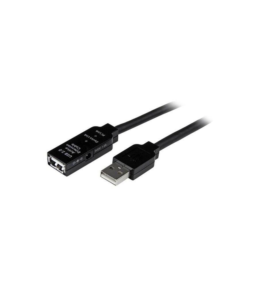 StarTech.com Cable 15m Extensión Alargador USB 2.0 Activo Amplificado - Macho a Hembra USB A - Negro - Imagen 2