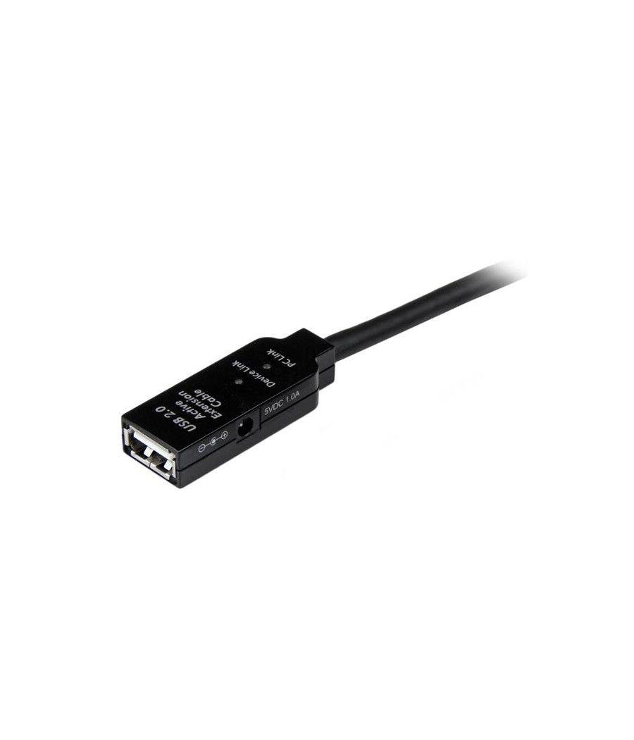 StarTech.com Cable 15m Extensión Alargador USB 2.0 Activo Amplificado - Macho a Hembra USB A - Negro - Imagen 3