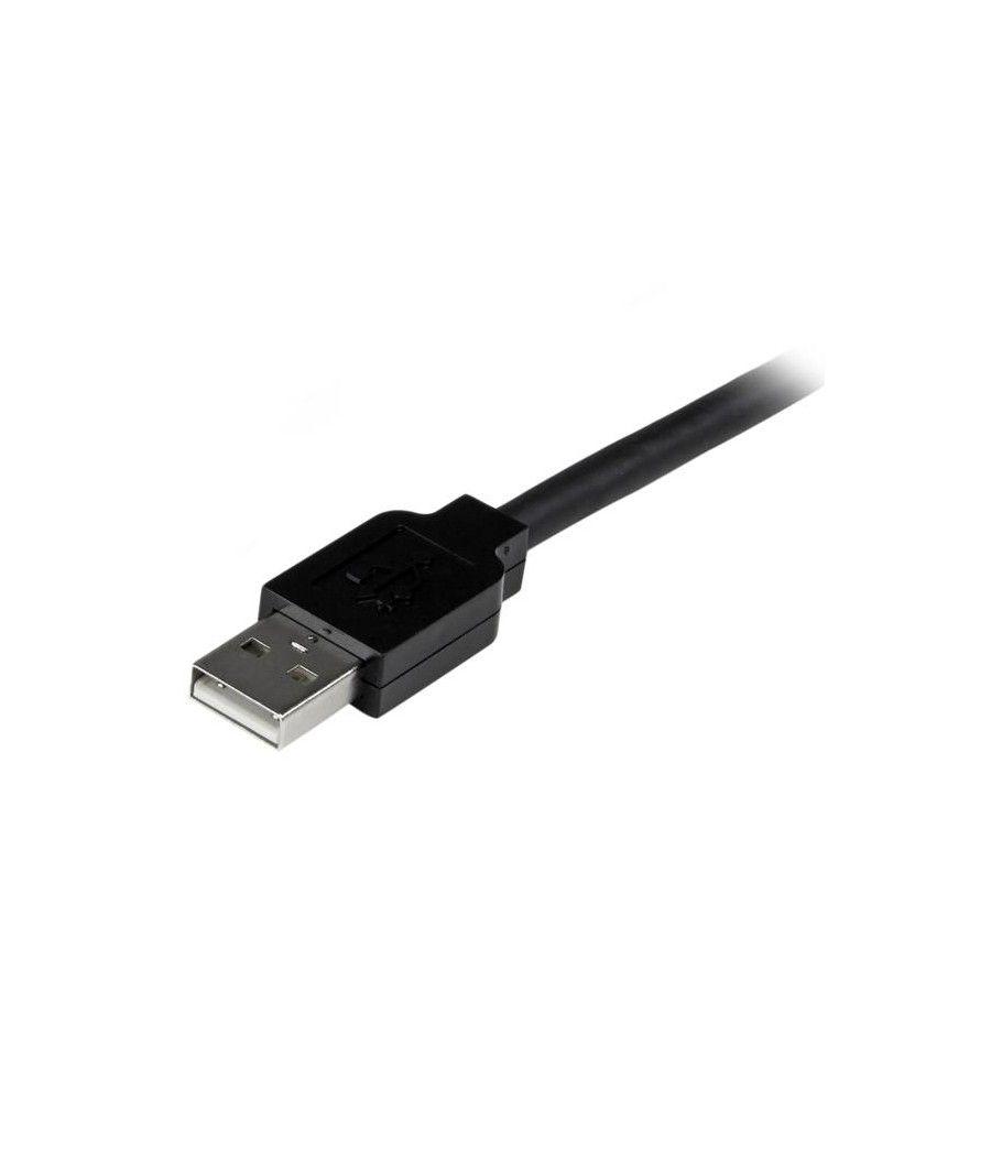 StarTech.com Cable de Extensión Alargador de 20m USB 2.0 Alta Velocidad Activo Amplificado - Macho a Hembra USB A - Negro - Imag