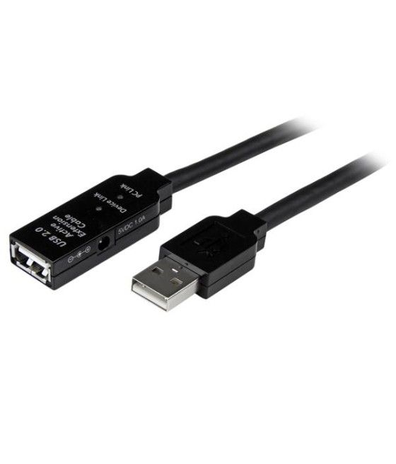 StarTech.com Cable de Extensión Alargador de 35m USB 2.0 Alta Velocidad Activo Amplificado - Macho a Hembra USB A - Negro