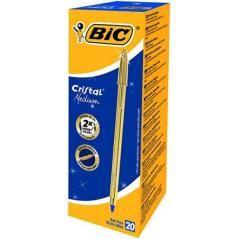 Boligrafo cristal celebrate trazo 0,4 mm. color oro bic 9213401 pack 20 unidades