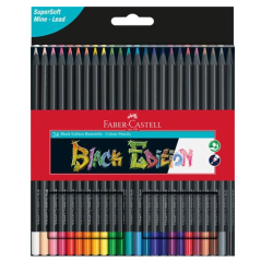 Estuche 24 lápices de colores black edition. faber castell 116424