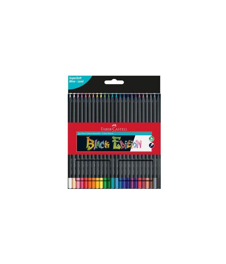 Estuche 24 lápices de colores black edition. faber castell 116424