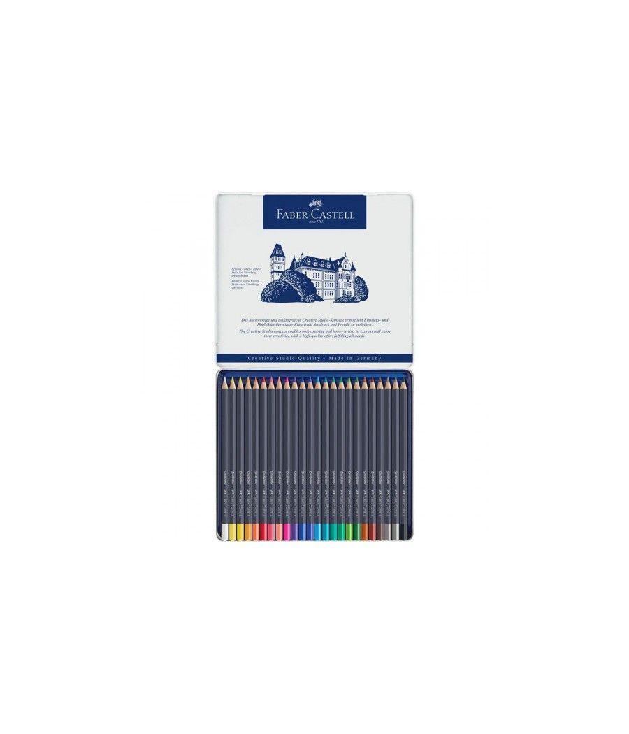 Estuche de metal con 24 lápices de colores goldfaber. faber castell 114724