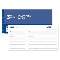 Talonario liderpapel vales tres en folio 104 pack 10 unidades