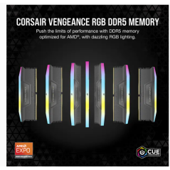 Memoria corsair ddr5 64gb 2x32gb pc5200 vengeance rgb cmh64gx5m2b5200z40k