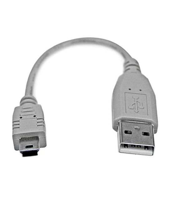 StarTech.com Cable USB de 15cm para Cámara - 1x USB A Macho - 1x Mini USB B Macho - Adaptador Gris