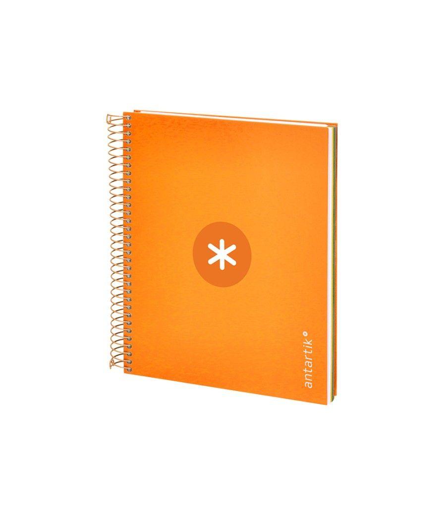 Cuaderno espiral liderpapel a5 micro antartik tapa forrada120h 100 gr cuadro 5mm 5 banda6 taladros color mostaza