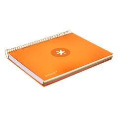 Cuaderno espiral liderpapel a5 micro antartik tapa forrada120h 100 gr cuadro 5mm 5 banda6 taladros color mostaza