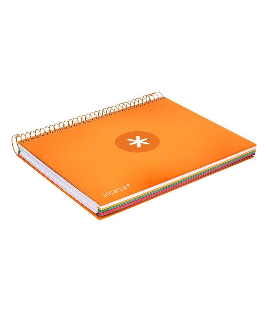 Cuaderno espiral liderpapel a5 micro antartik tapa forrada120h 100 gr cuadro 5mm 5 banda6 taladros color mostaza