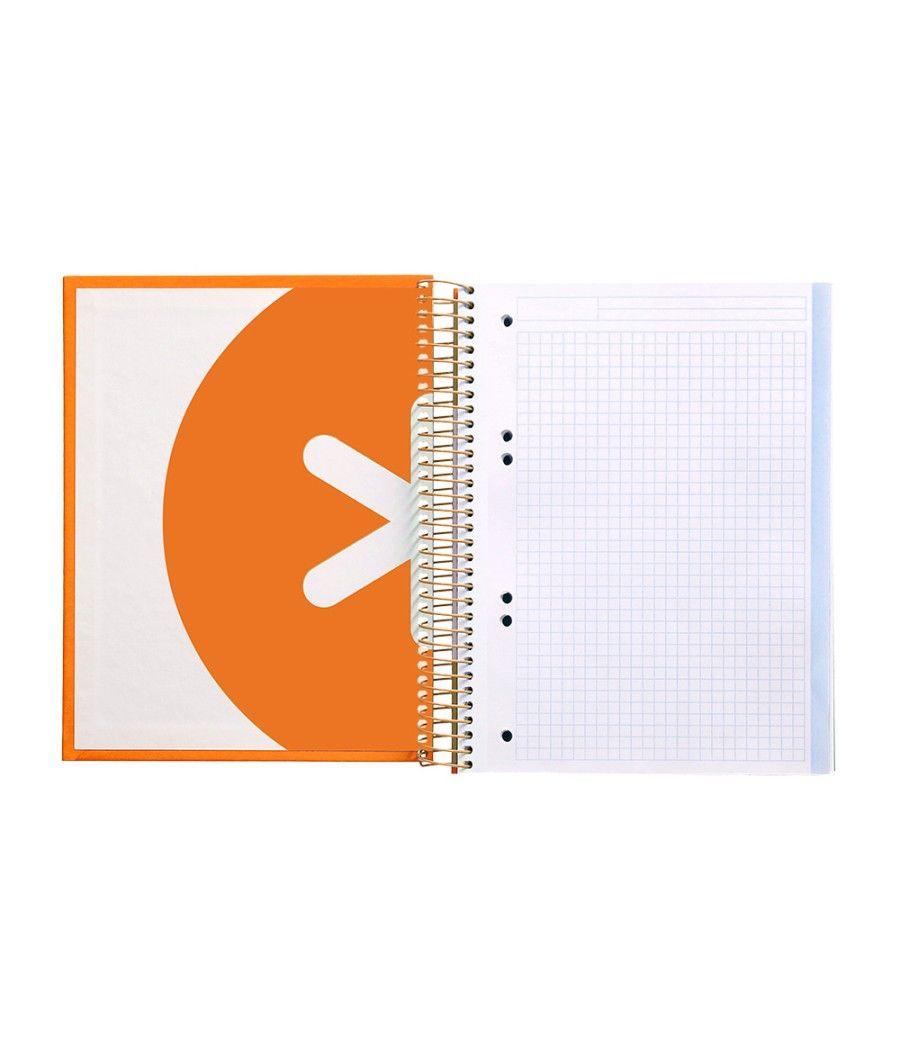 Cuaderno espiral liderpapel a5 micro antartik tapa forrada120h 100 gr cuadro 5mm 5 banda6 taladros color mostaza