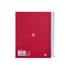 Cuaderno espiral liderpapel a5 micro antartik tapa forrada120h 100 gr cuadro 5mm 5 banda6 taladros color frambuesa