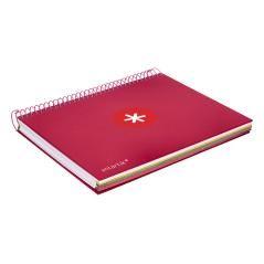 Cuaderno espiral liderpapel a5 micro antartik tapa forrada120h 100 gr cuadro 5mm 5 banda6 taladros color frambuesa