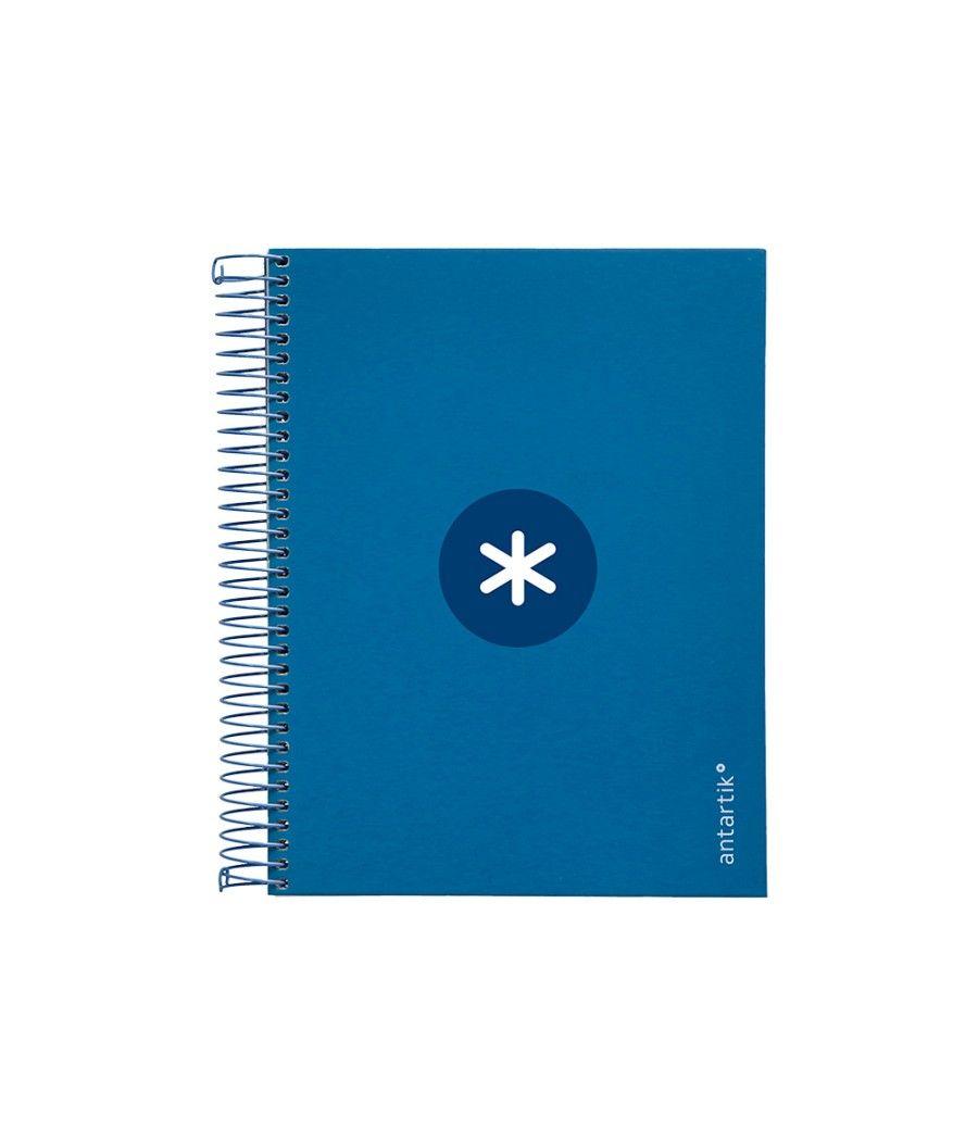 Cuaderno espiral liderpapel a5 micro antartik tapa forrada120h 100 gr cuadro 5mm 5 banda6 taladros color azul oscuro