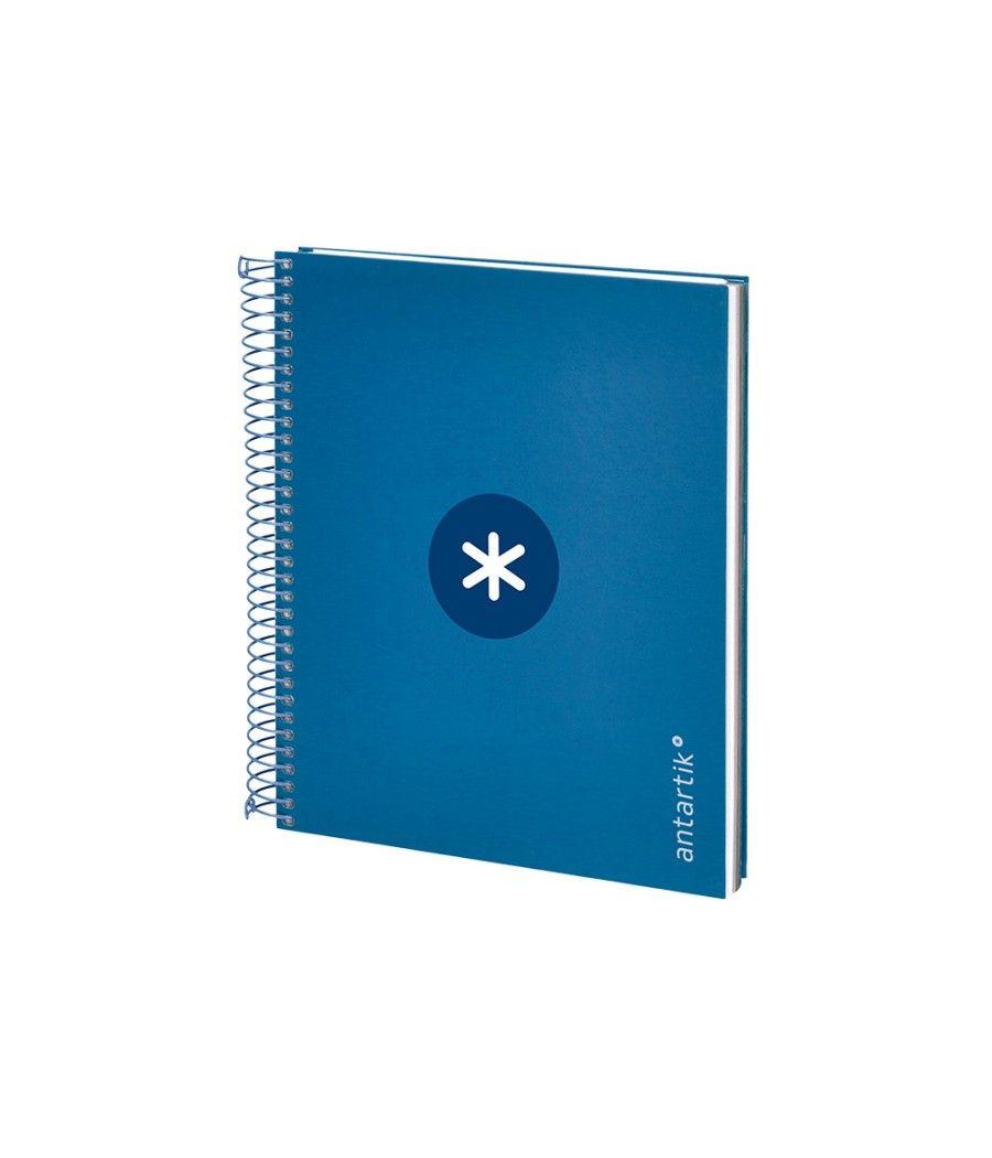 Cuaderno espiral liderpapel a5 micro antartik tapa forrada120h 100 gr cuadro 5mm 5 banda6 taladros color azul oscuro