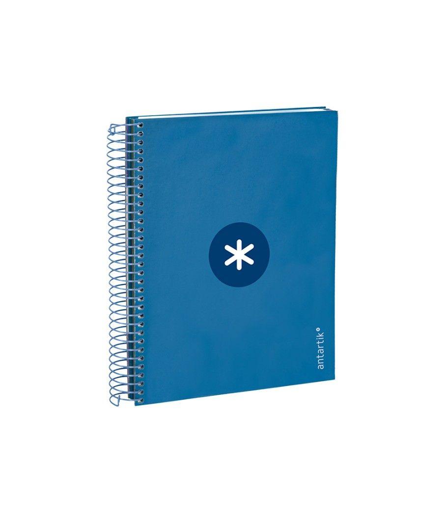 Cuaderno espiral liderpapel a5 micro antartik tapa forrada120h 100 gr cuadro 5mm 5 banda6 taladros color azul oscuro