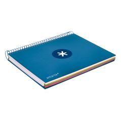 Cuaderno espiral liderpapel a5 micro antartik tapa forrada120h 100 gr cuadro 5mm 5 banda6 taladros color azul oscuro