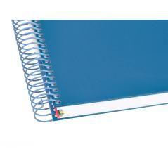 Cuaderno espiral liderpapel a5 micro antartik tapa forrada120h 100 gr cuadro 5mm 5 banda6 taladros color azul oscuro