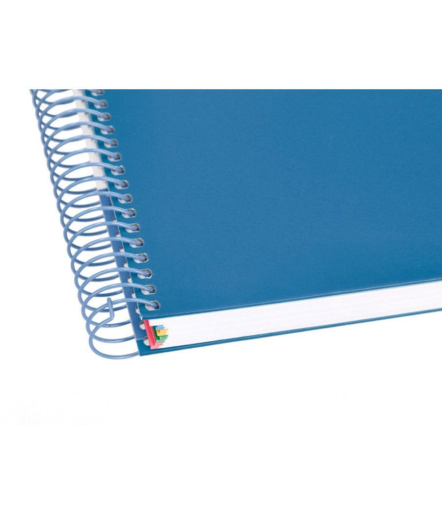 Cuaderno espiral liderpapel a5 micro antartik tapa forrada120h 100 gr cuadro 5mm 5 banda6 taladros color azul oscuro