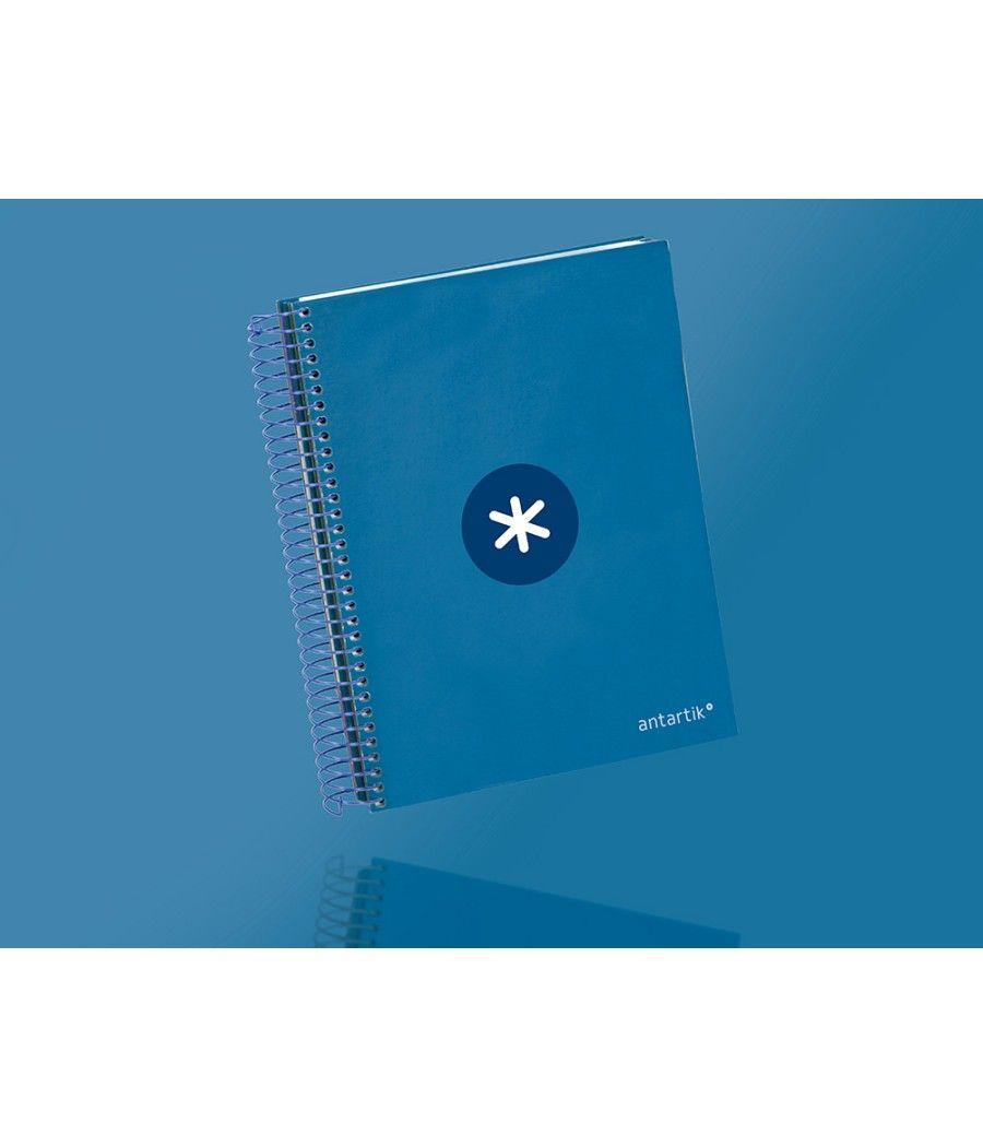 Cuaderno espiral liderpapel a5 micro antartik tapa forrada120h 100 gr cuadro 5mm 5 banda6 taladros color azul oscuro