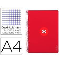 Cuaderno espiral liderpapel a4 antartik tapa dura 80h 100gr cuadro 4mm con margen color frambuesa