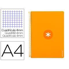 Cuaderno espiral liderpapel a4 antartik tapa dura 80h 100gr cuadro 4mm con margen color mostaza