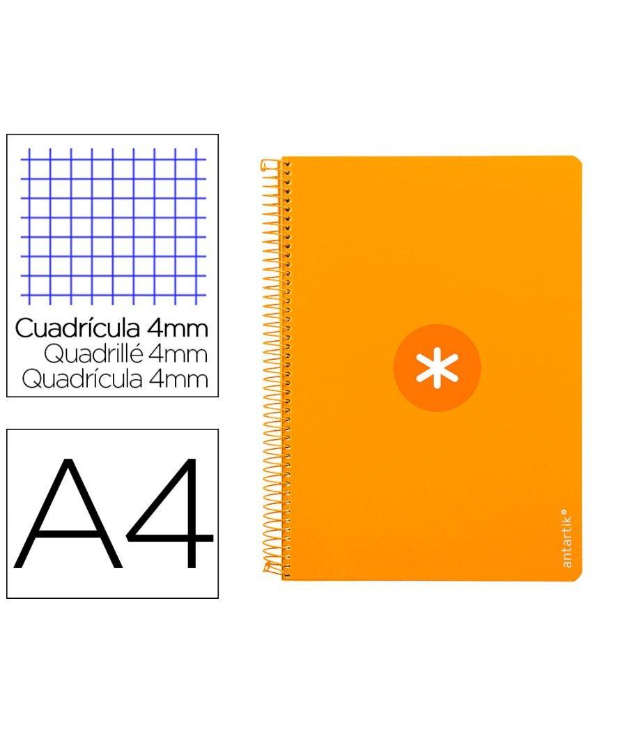 Cuaderno espiral liderpapel a4 antartik tapa dura 80h 100gr cuadro 4mm con margen color mostaza