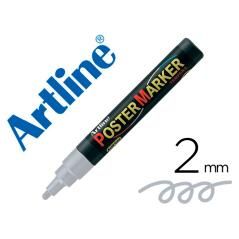 Rotulador artline poster marker epp-4-pla met punta redonda 2 mm color metalizado plata