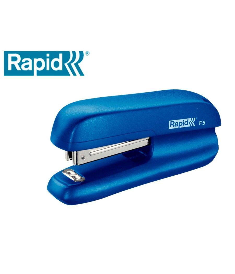 Grapadora rapid f5 mini plástico capacidad de grapado 10 hojas usa grapas n 10 color azul