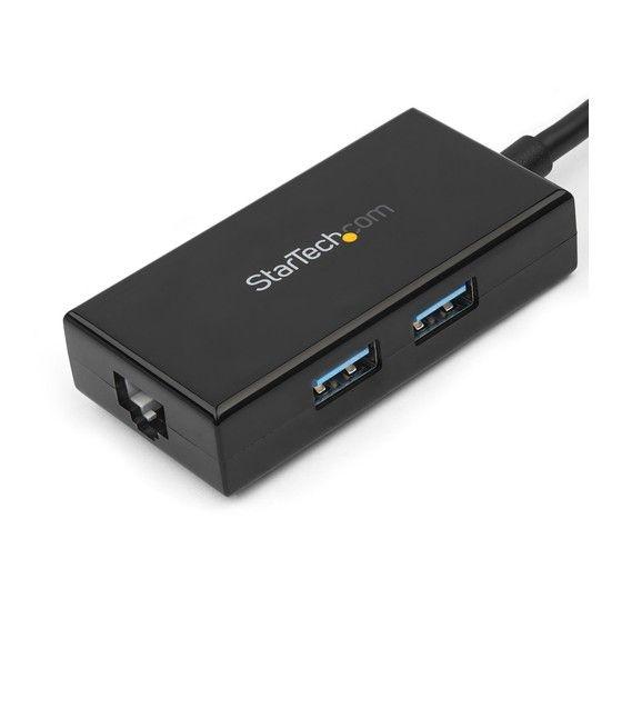 StarTech.com Adaptador de Red Ethernet Gigabit Externo USB 3.0 con Concentrador Incorporado de 2 Puertos USB - Imagen 3